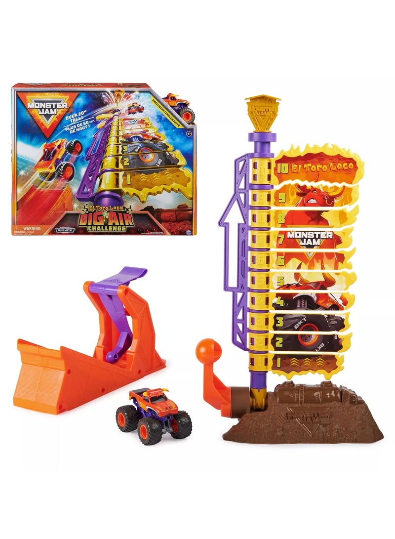 Monster Jam El Toro Loco Big Air Challenge Playset with Exclusive Monster Truck 1:64 Scale