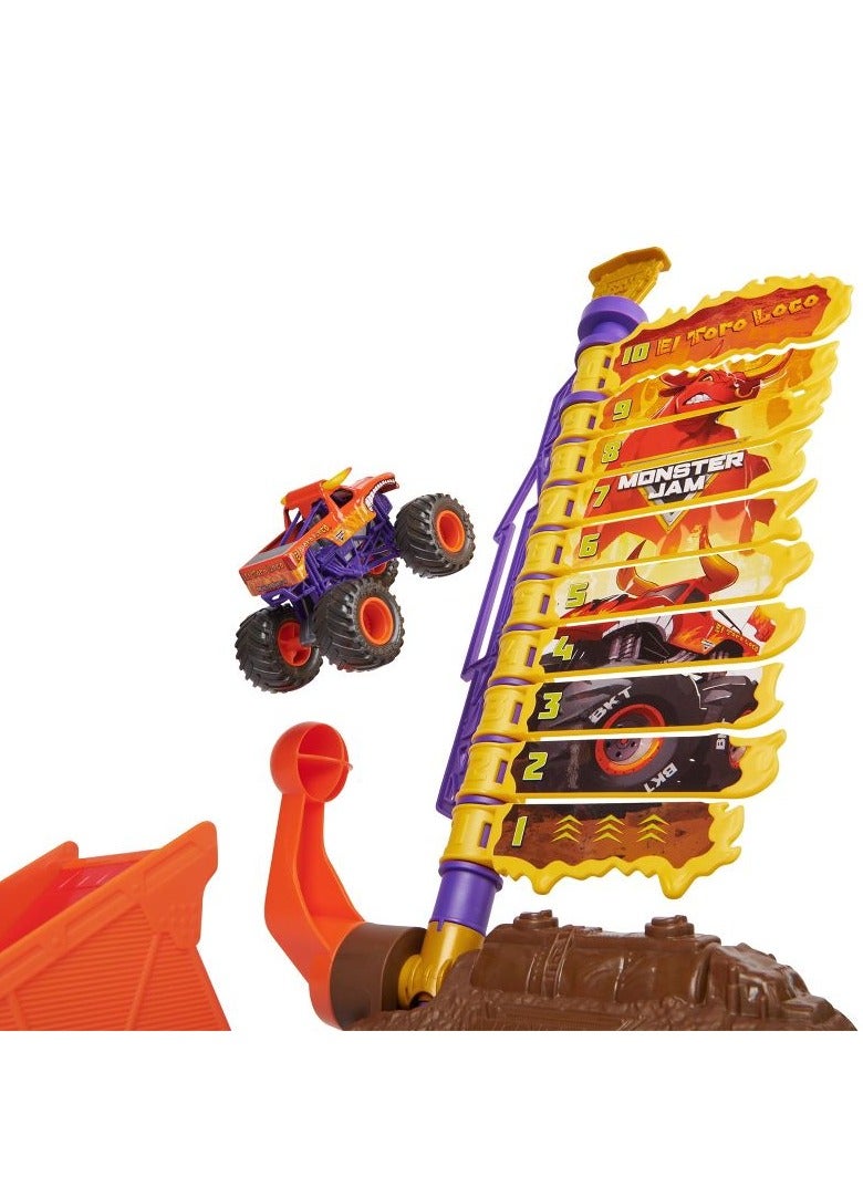 Monster Jam El Toro Loco Big Air Challenge Playset with Exclusive Monster Truck 1:64 Scale