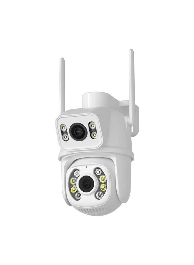 WiFi Outdoor Security Camera, 2.4GHz ,5MP Dual Screen Camera with Auto Tracking, Human Detect, Color Night Vision, Two-Way Audio - White