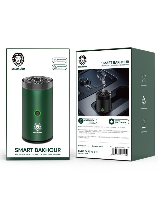 Smart Bakhour Rechargeable Electric Car Incense Burner - Green