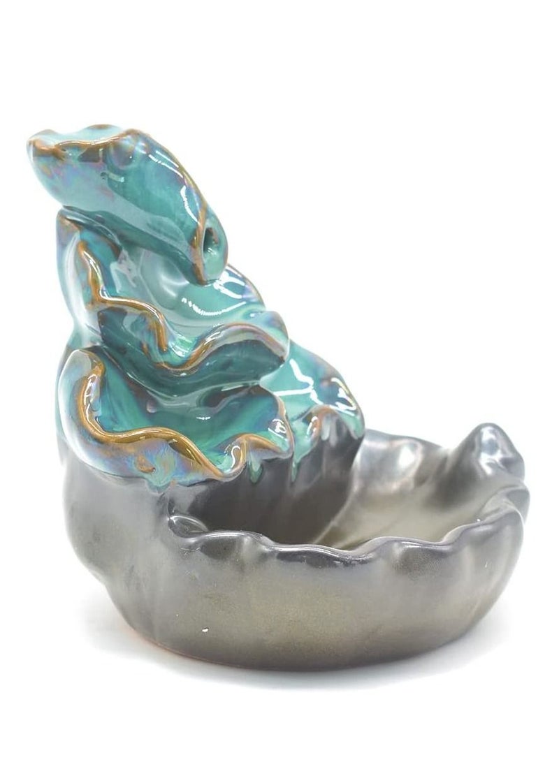 Incense Burner, Waterfall Incense Burner, Ceramic Backflow Lotus Incense Holder, Home Decor Aromatherapy Ornament for Desk, Unique Gifts for Women Men