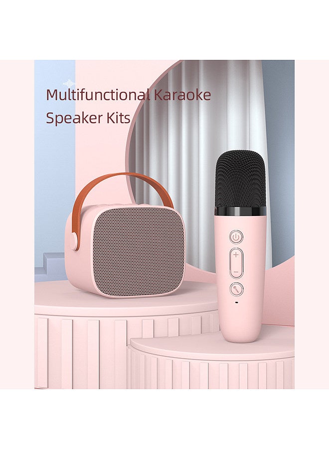 Mini Karaoke Machine BT Karaoke Speaker with  Wireless Microphones for Adults & Kids Home Party