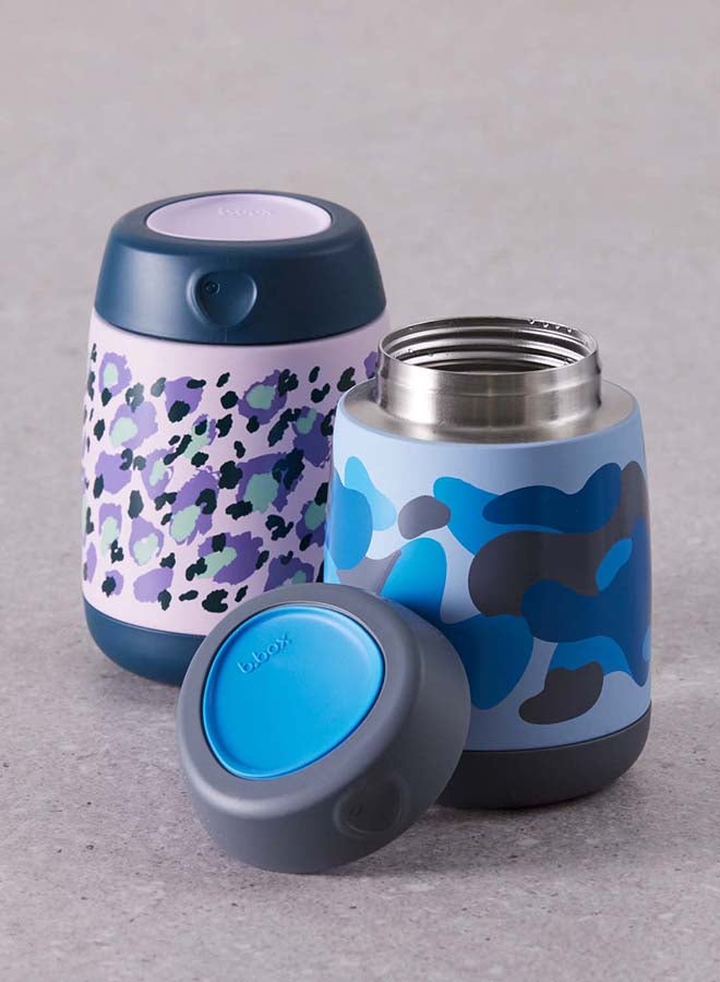 Toddler Insulated Food Jar Mini 210 ML, Blue Camo Print