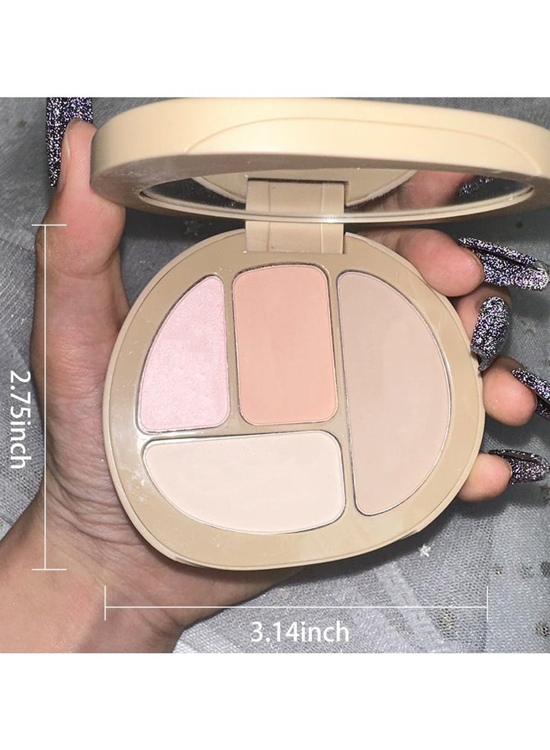 SYOSI 2 Pcs Concealer Contour Palette, 4 Colors Color Correcting Concealer, Long Lasting Foundation Palette for Dark Circles, Red Marks, Scars, Professional Full Coverage Concealer