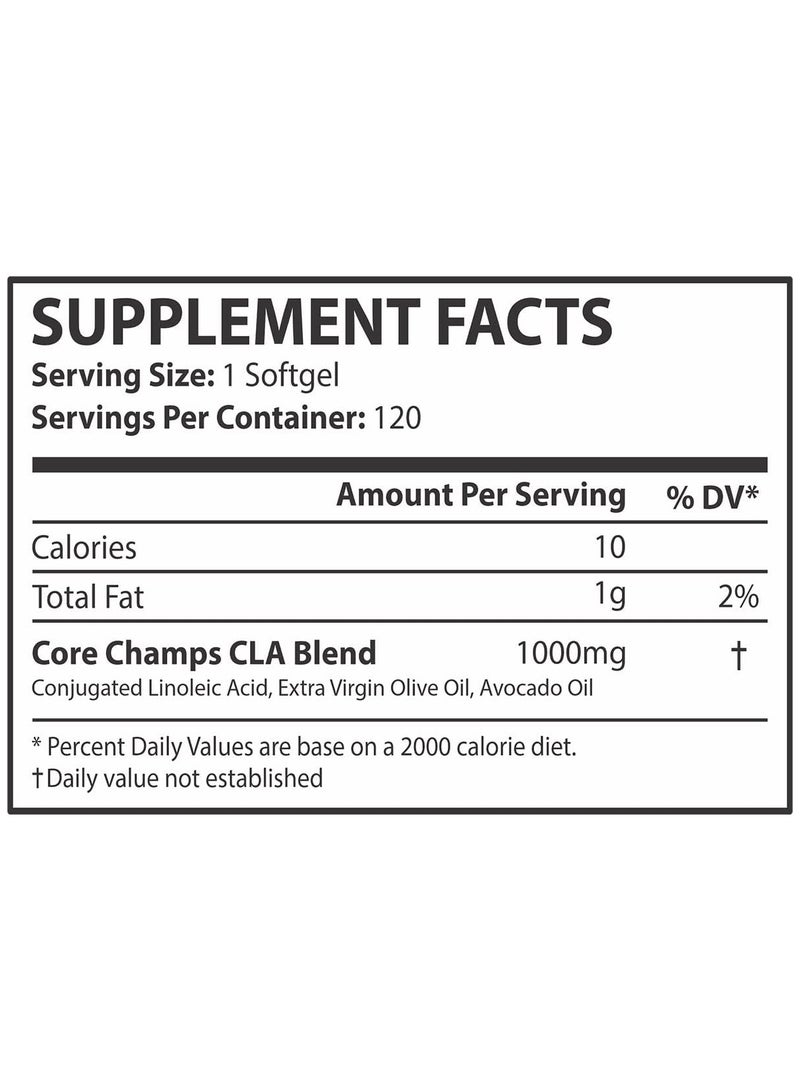 CORE CHAMPS CLA 1000mg 120 Softgels 120 Serving