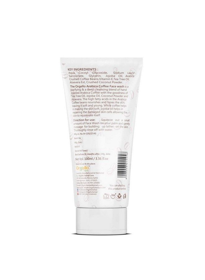 Herbal Crushed Arabica Coffee Beans Scrub Face Wash (2 X 100 Ml) Pack Of 2 I Coffee Face Wash With Scrub For Oil Free & Glowing Skin I Coffee Face Wash For Men Women Girls I Sls Parabens Free