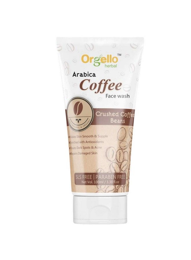 Herbal Crushed Arabica Coffee Beans Scrub Face Wash (2 X 100 Ml) Pack Of 2 I Coffee Face Wash With Scrub For Oil Free & Glowing Skin I Coffee Face Wash For Men Women Girls I Sls Parabens Free