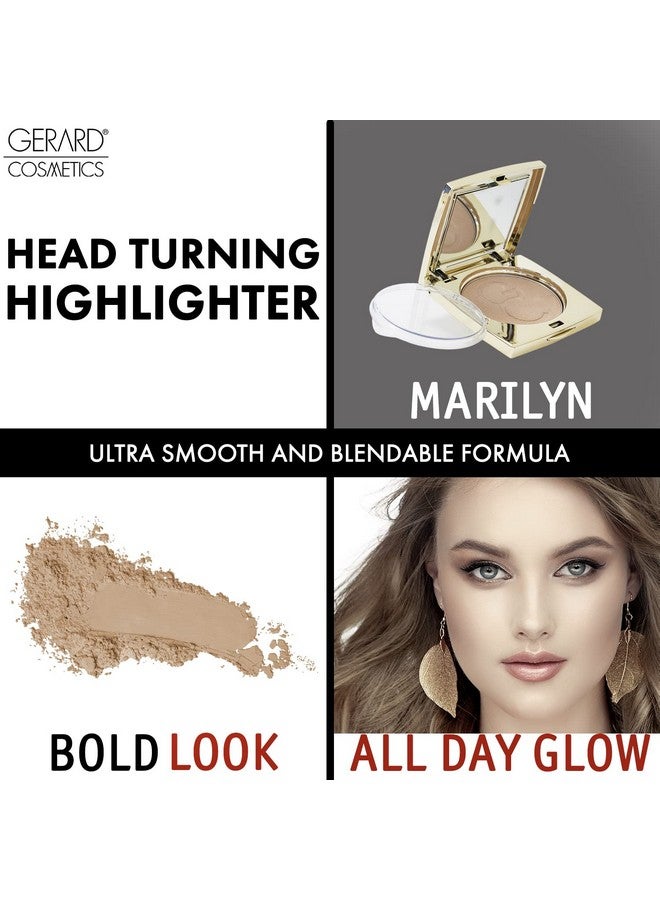 Star Powder Highlighter Marilyn Gold Mineral Highlighter Makeup For Glowing Skin Professional Facial Luminizer Cruelty Free Made In The Usa