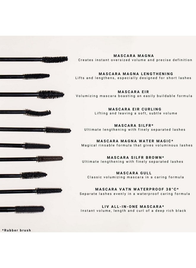 Mascara Magna Water Magic Washable Lash Enhancing Formula For Intense Volume And Curl Precise Rubber Brush Applicator Creamy Smudge Proof Mineral Pigment Formula 0.46 Oz