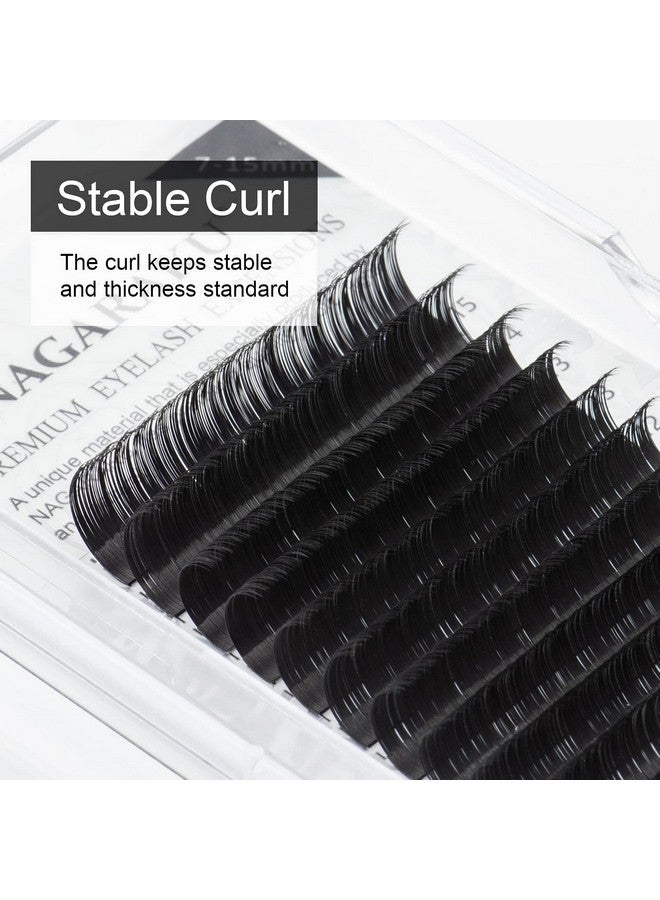 Eyelash Extensions Individual Lashes 0.07 N (M) Curl 715Mm Mix Faux Mink Classic Volume 16 Rows Soft Natural