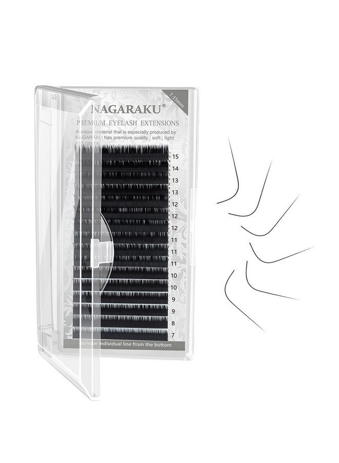 Eyelash Extensions Individual Lashes 0.07 N (M) Curl 715Mm Mix Faux Mink Classic Volume 16 Rows Soft Natural