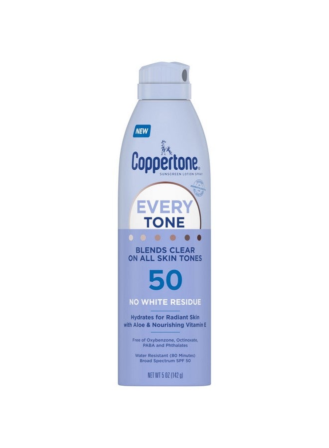 Every Tone Sunscreen Spray Spf 50 Lightweight Rubs On Clear Sunscreen For All Skin Tones Formulated With Nourishing Vitamin E 5 Oz Bottle