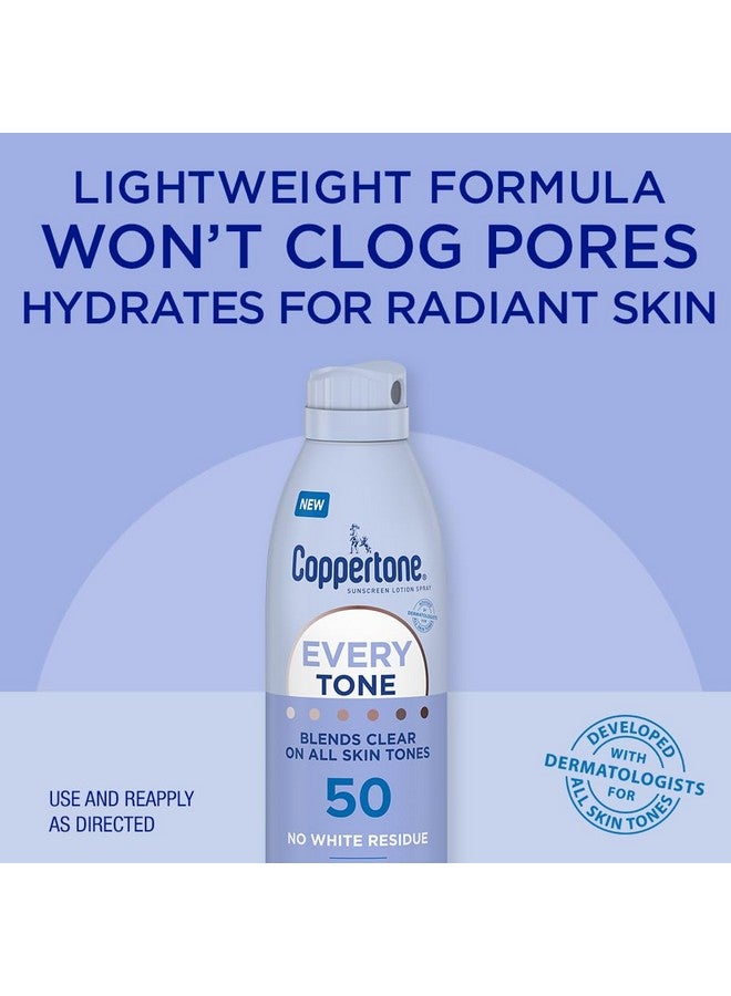 Every Tone Sunscreen Spray Spf 50 Lightweight Rubs On Clear Sunscreen For All Skin Tones Formulated With Nourishing Vitamin E 5 Oz Bottle