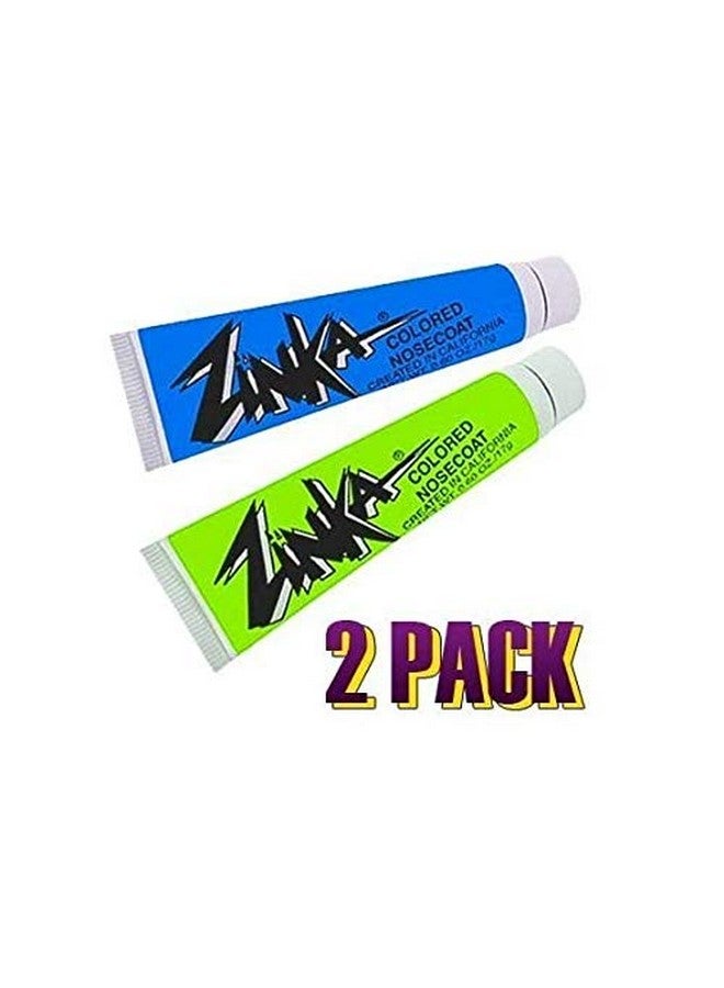 Colored Nosecoat Zinc Oxide Based Water Resistant 2 Pack Bundle 0.6 Ounce Tube Blue Green