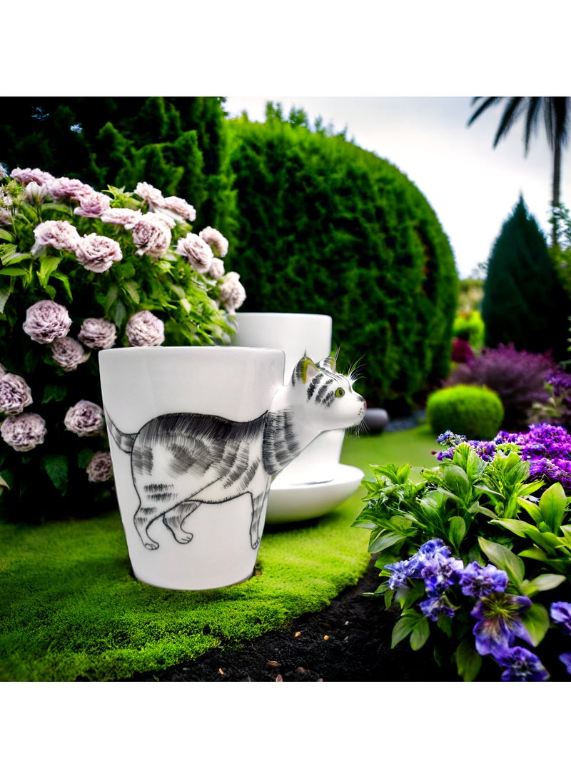3D Hand Painted Animal Ceramic Coffee Mug Cups Creative Personality Milk Coffee Drinkware Cat Mug