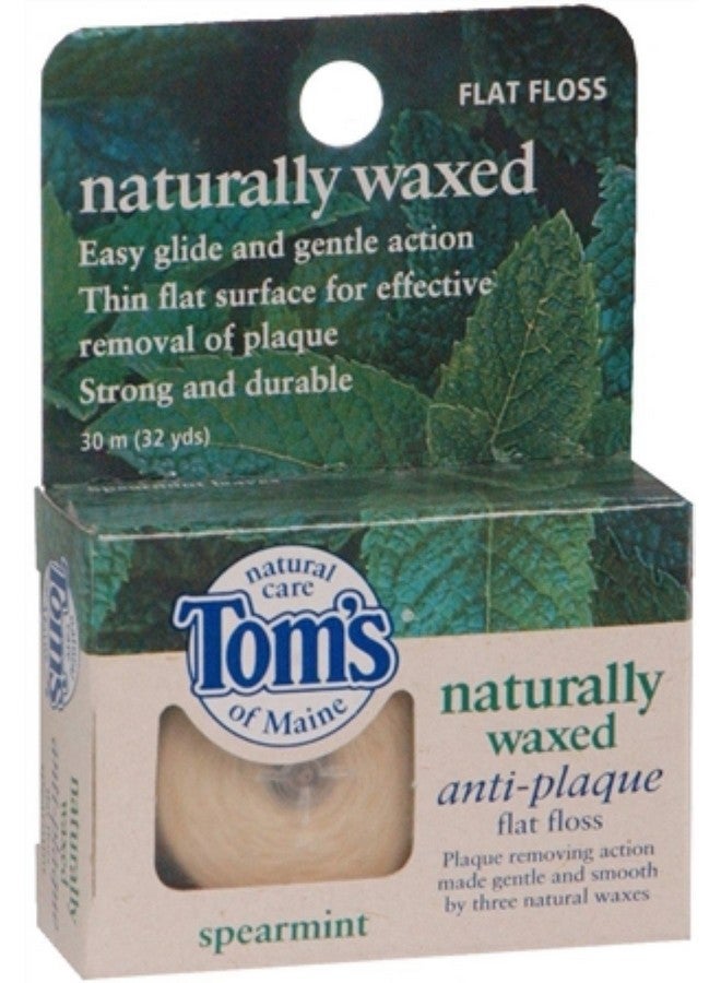 Naturally Waxed Antiplaque Flat Floss Spearmint 32 Yards (Pack Of 5)