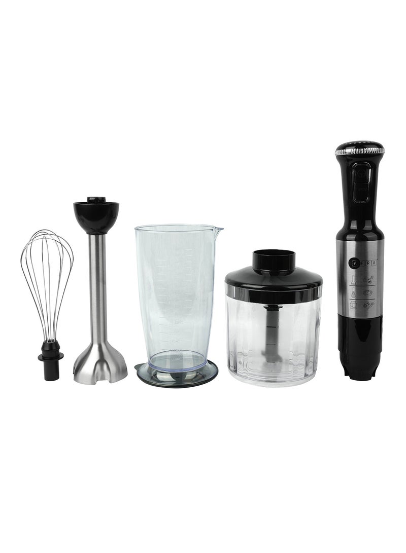 AFRA Japan Hand Blender Set  4 in 1 Stainless Steel 2 Speed, Chopper, Whisk, Mixing Cup With 2 Years Warranty AF-1240BLSSET Silver