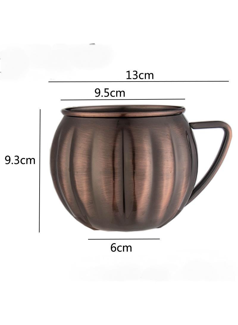1-Pieces Moscow Mule Cup Stainless Steel Copper Hammered Cups Ice Drinking Cup Brown-B 700ml