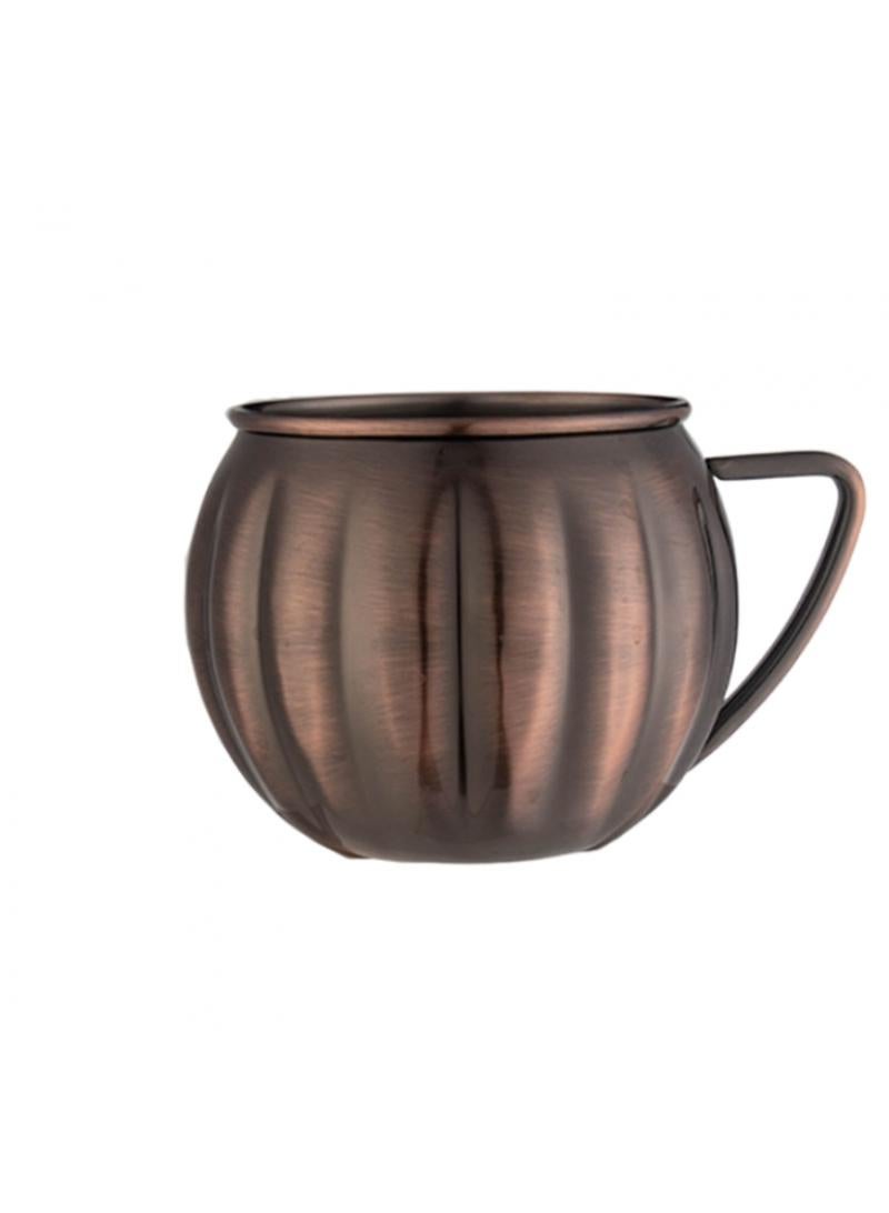 1-Pieces Moscow Mule Cup Stainless Steel Copper Hammered Cups Ice Drinking Cup Brown-B 700ml