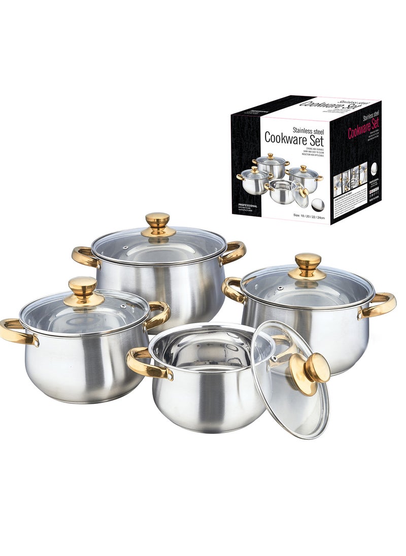 8 Piece Stainless steel Cookware Set