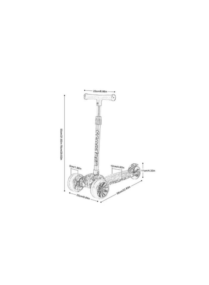 Tri Flash Wheel Graffiti Foldable And Adjustable Kids Scooter 5cm