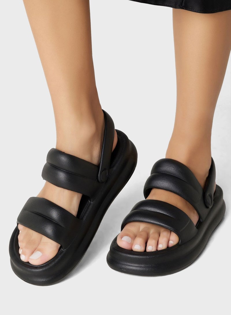 Platform Double Strap Slides