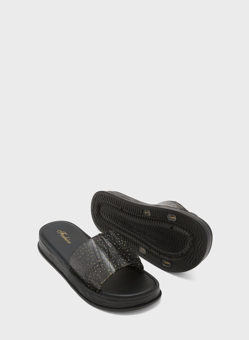 Clear Front Strap Slides