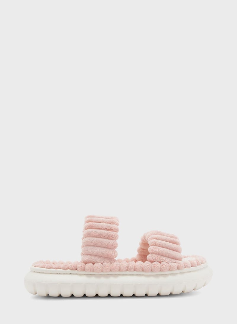 Chunky Doube Strap Slipper Slide