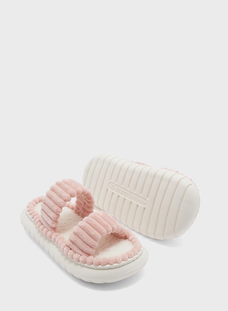 Chunky Doube Strap Slipper Slide