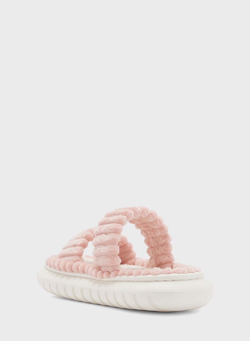 Chunky Doube Strap Slipper Slide