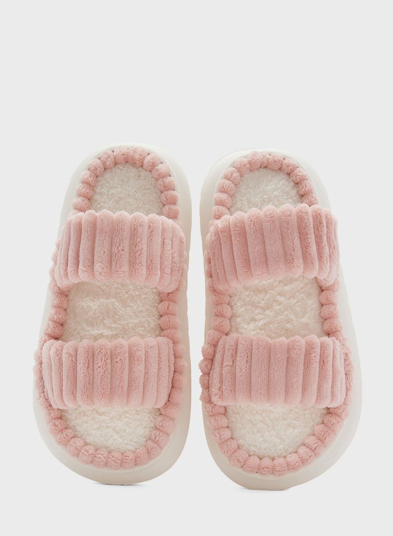 Chunky Doube Strap Slipper Slide