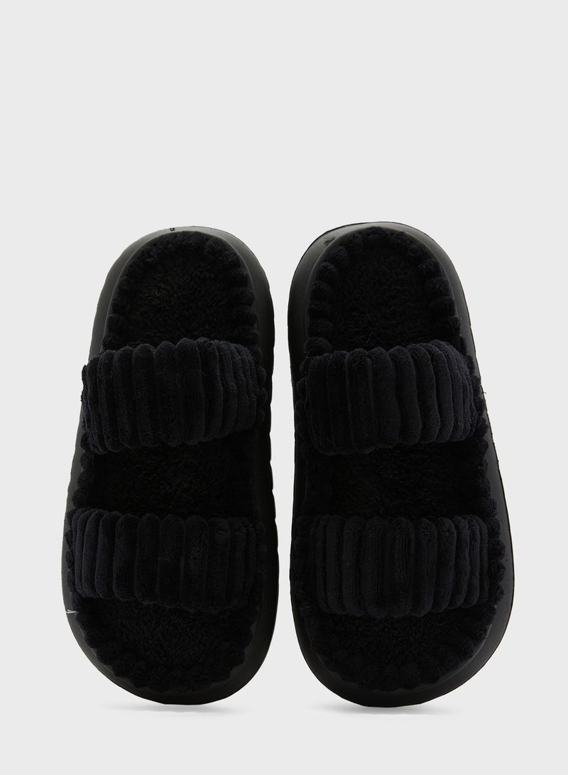 Chunky Doube Strap Slipper Slide