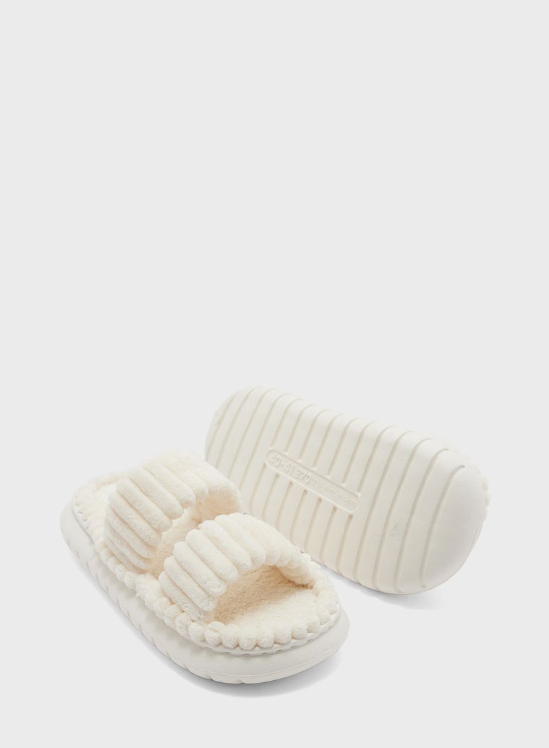 Colorblock Crossover Bedroom Slipper