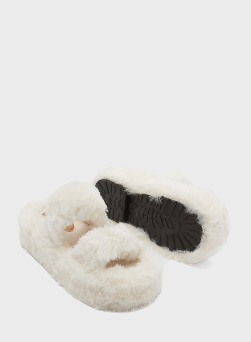 Platform Double Strap Bedroom Slipper