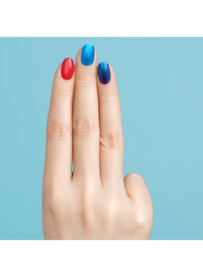 2 Bottles 3 Looks Plantbased Chip Free Nail Lacquer Kit Non Toxic Biosourced Longlasting Strengthening Polish Good Night Blue (Red With Blue Undertones And Blue Shimmer) 2 Pc