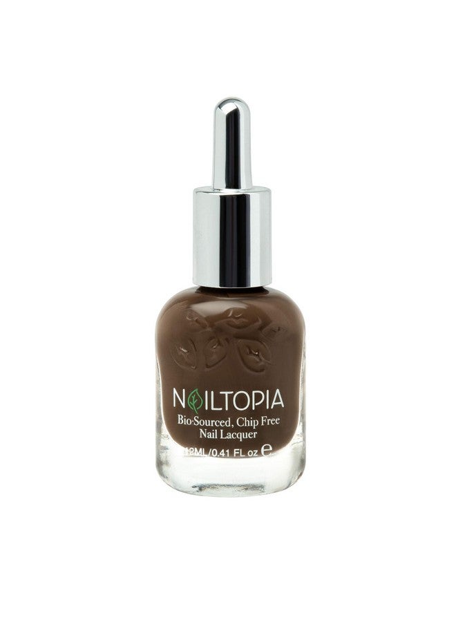 Plantbased Chip Free Nail Lacquer Non Toxic Biosourced Longlasting Strengthening Polish But First Coffee (Brown With Warm Undertones) 0.41Oz