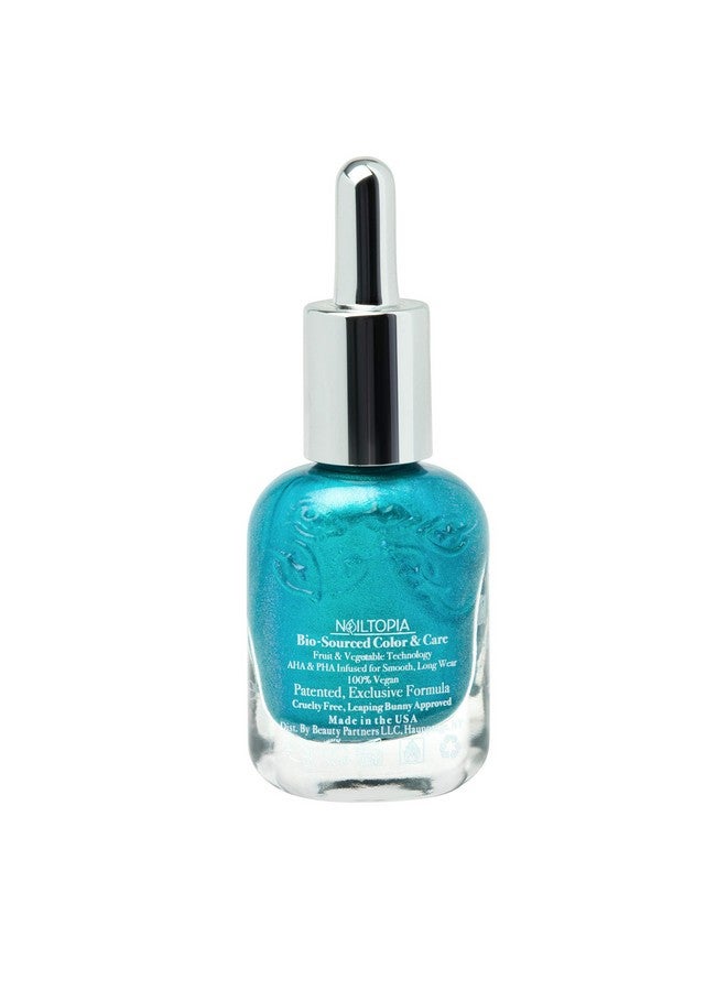 Plantbased Chip Free Nail Lacquer Non Toxic Biosourced Longlasting Strengthening Polish Nails On Fleek (Bluegreen) 0.41Oz