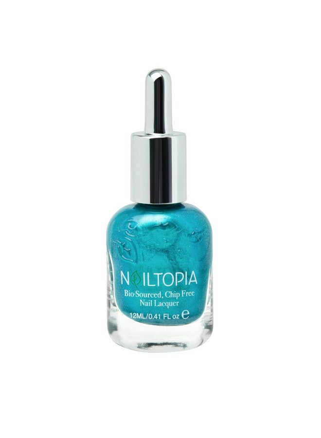 Plantbased Chip Free Nail Lacquer Non Toxic Biosourced Longlasting Strengthening Polish Nails On Fleek (Bluegreen) 0.41Oz