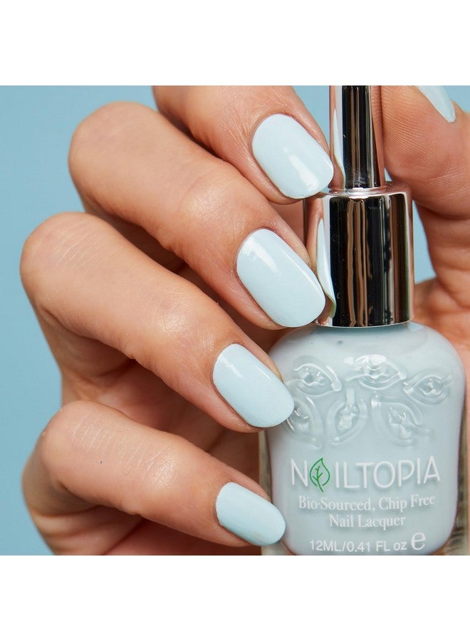 Plantbased Chip Free Nail Lacquer Non Toxic Biosourced Longlasting Strengthening Polish That'S The Tea (Icy Blue) 0.41Oz