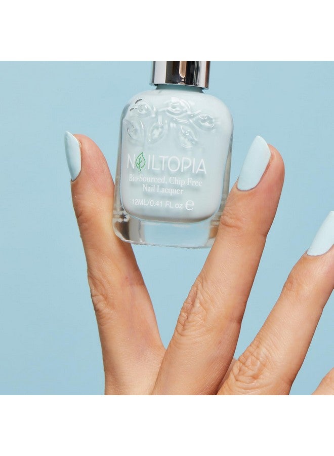 Plantbased Chip Free Nail Lacquer Non Toxic Biosourced Longlasting Strengthening Polish That'S The Tea (Icy Blue) 0.41Oz