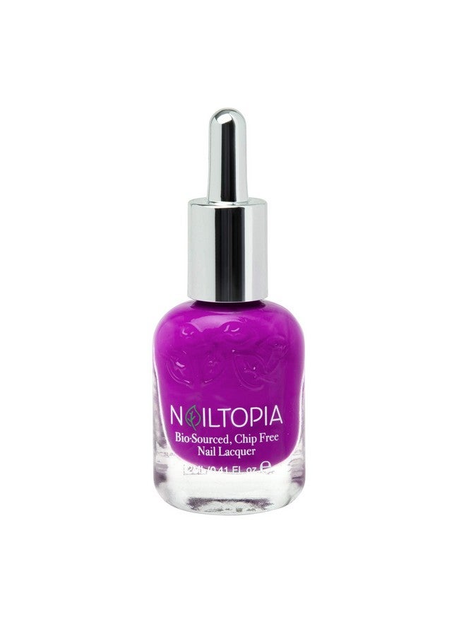 Plantbased Chip Free Nail Lacquer Non Toxic Biosourced Longlasting Strengthening Polish Curve Ball (Bright Purple) 0.41Oz