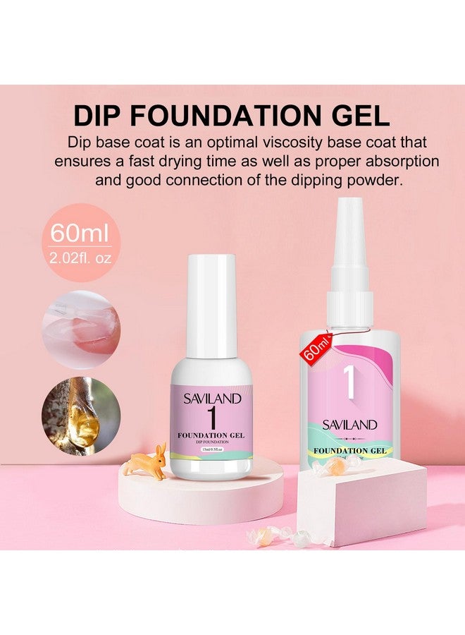 15Ml+60Ml Dip Powder Foundation Large Capacity Dip Base Liquid For Dipping Powder No Needing Curing For Nail Salon Diy Nail Lovers