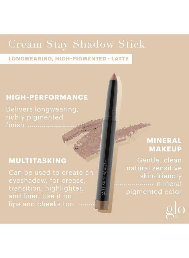 Cream Stay Shadow Stick (Latte) Multipurpose Eyeshadow Mineral Makeup Can Also Be Used As Liner On Lips Or Cheeks 12Hours Of Wear