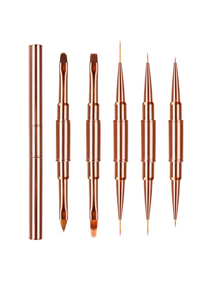 5Pcs Doubleended Acrylic Nail Art Brushes Set Nail Art Liner Brushes 3D Nail Art Decorations Nail Art Tools Super Fine Striper Brush Set For Long Lines Thin Details Fine Drawing