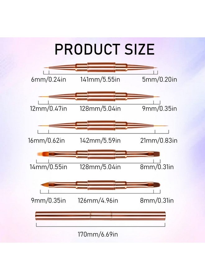 5Pcs Doubleended Acrylic Nail Art Brushes Set Nail Art Liner Brushes 3D Nail Art Decorations Nail Art Tools Super Fine Striper Brush Set For Long Lines Thin Details Fine Drawing