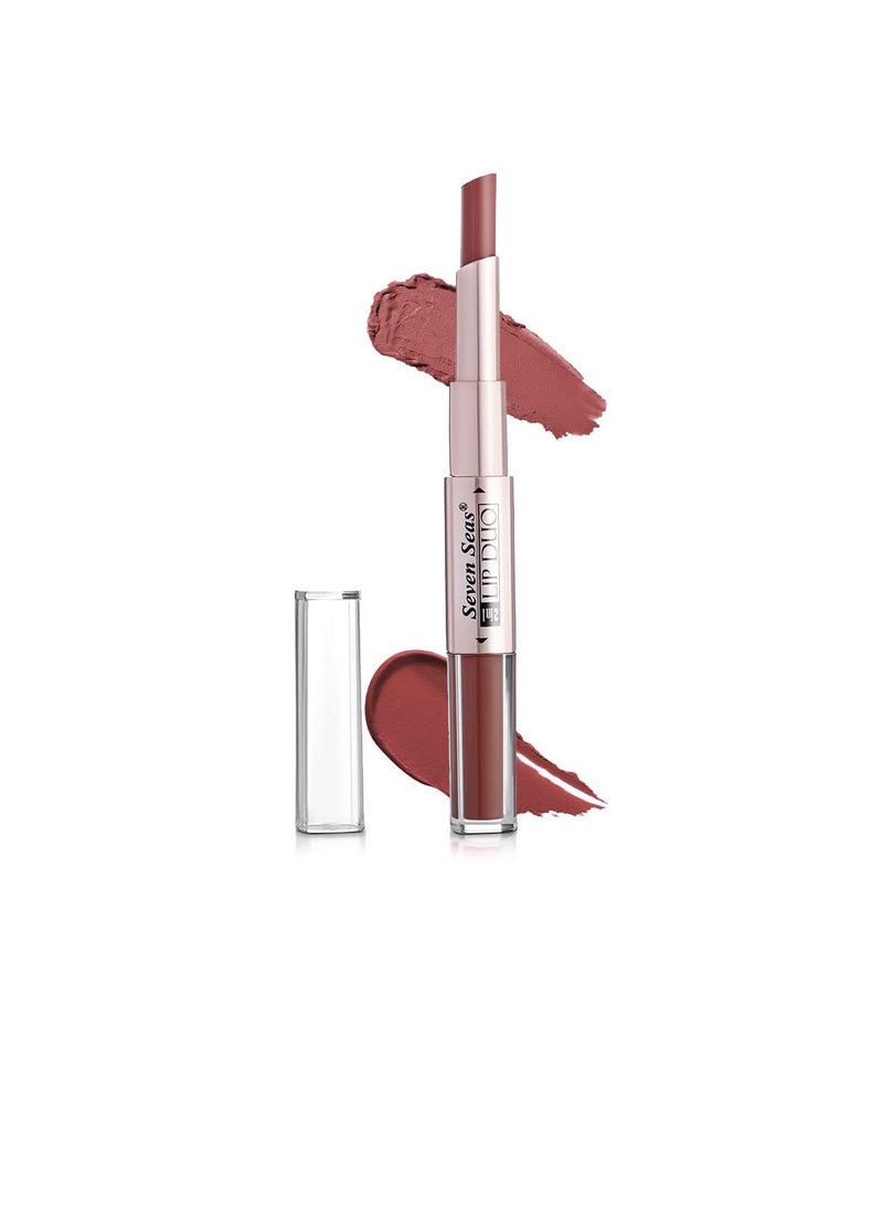 Seven Seas Lip Duo 2 In 1 Lipstick Matte Finish 2 in 1 Duo Liquid Lipstick with Matte Finish and Moisturizing Gloss