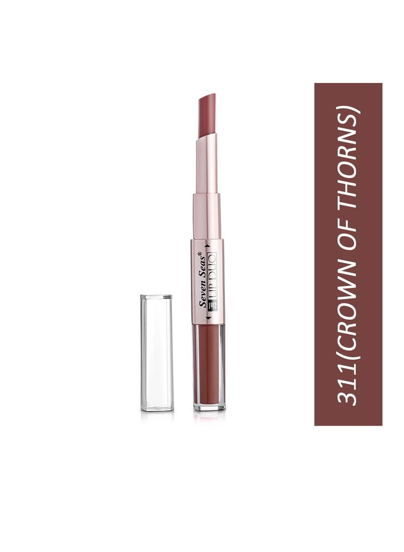 Seven Seas Lip Duo 2 In 1 Lipstick Matte Finish 2 in 1 Duo Liquid Lipstick with Matte Finish and Moisturizing Gloss