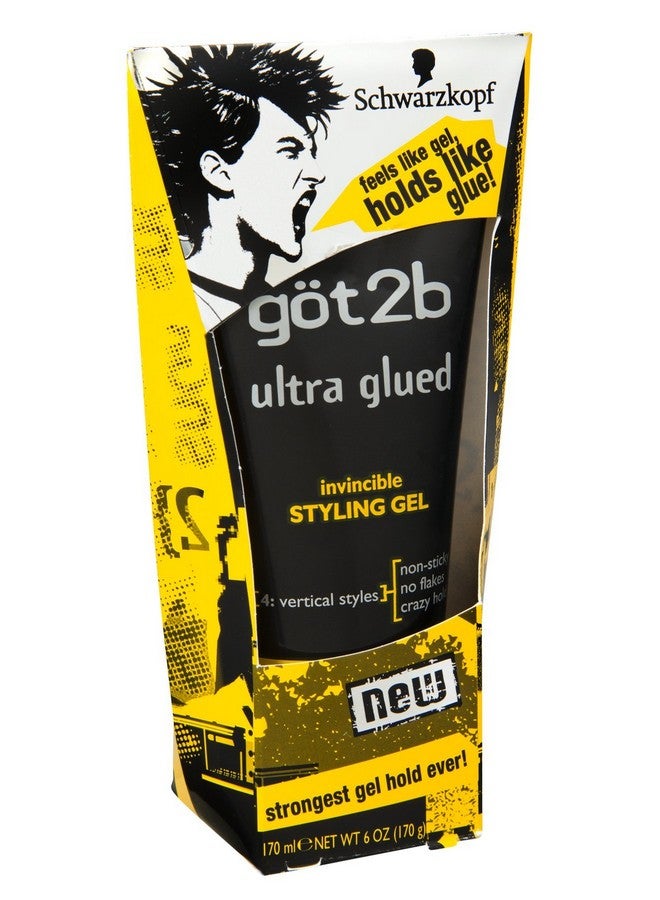 Schwarzkopf Got2B Ultra Glued 4 Vertical Styles Invincible Styling Gel 6 Oz (Pack Of 6)