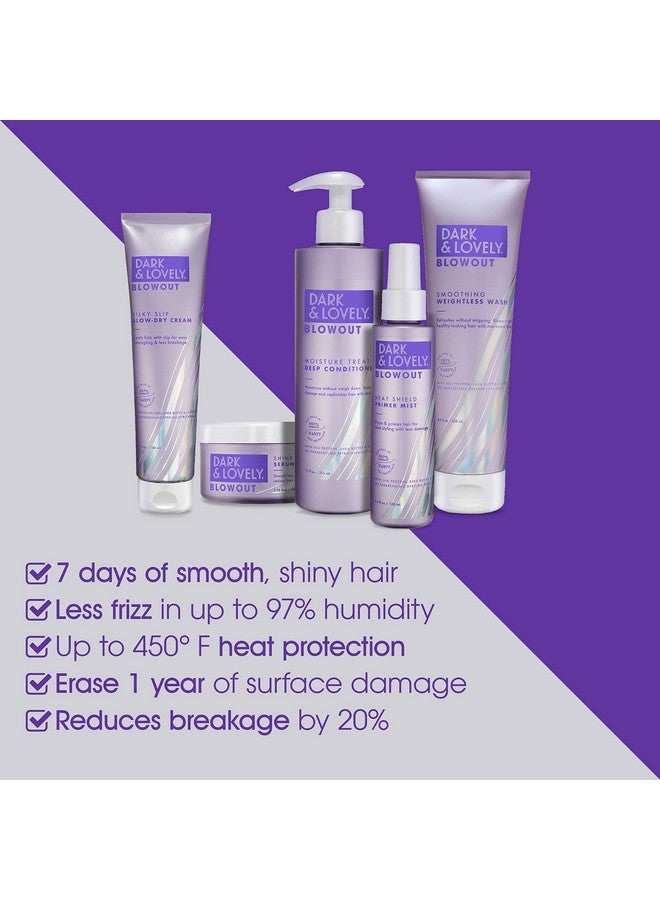 Interbeauty Dark&Lovely® Heat Protectant&Hair Detangler Moisturizing Blowout Silky Slip Blow Dry Cream With Silk Proteinshea Butter&Castor Oil For All Curl Types Blow Dry Cream 5Oz