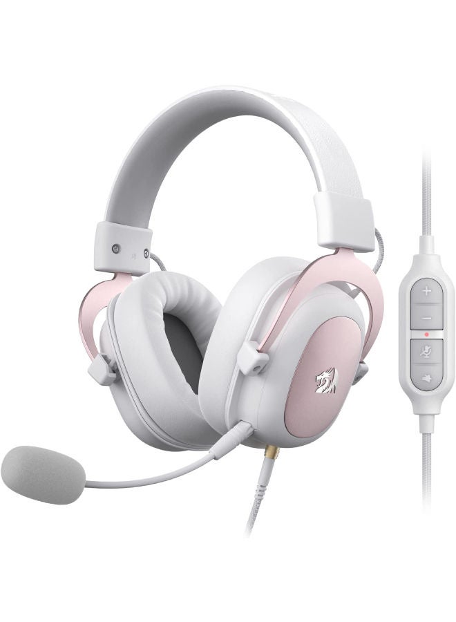 H510 Zeus Wired Gaming Headset, 7.1 Surround, Detachable Microphone White